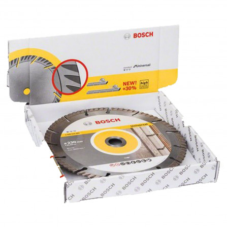Timanttileikkauslevy betonille ja muuraukselle Bosch, 230 x 22,23 x 2,6 mm, 10 kpl.