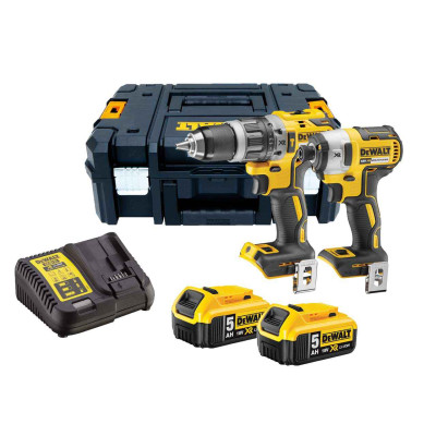 Dewalt johdoton työkalusarja DCK266P2T (DCD796 + DCF887), 18 V, 2 x 5,0 Ah, laturi + kotelo