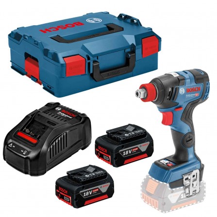 Langaton iskuväännin/avain Bosch GDX 18V-200 C setti, 18 V, 2 x 5 Ah, laturi + kotelo