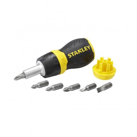 Stanley Ratchet Stubby -ruuvimeisseli (0-66-358), 6 bittiä