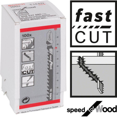 Pistosahan terät Bosch T 144 D -malliin (100 mm, 100 kpl)