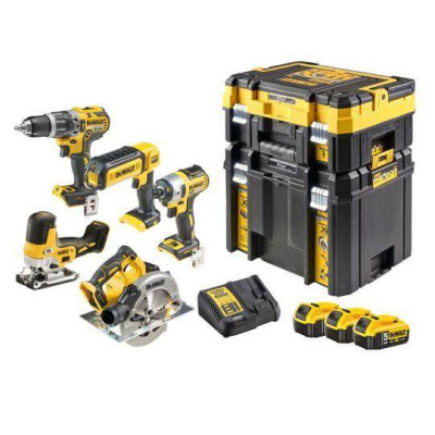 Akkukäyttöinen työkalusarja DeWALT DCK500P3T (DCD796+DCF887+DCS335+DCS570+DCL050)