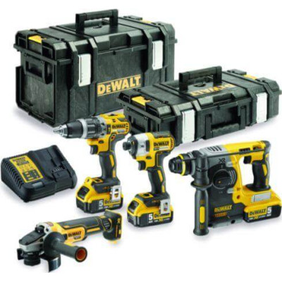 Akkukäyttöinen työkalusarja DeWALT DCK422P3 (DCG405 + DCH273 + DCD796 + DCF887)