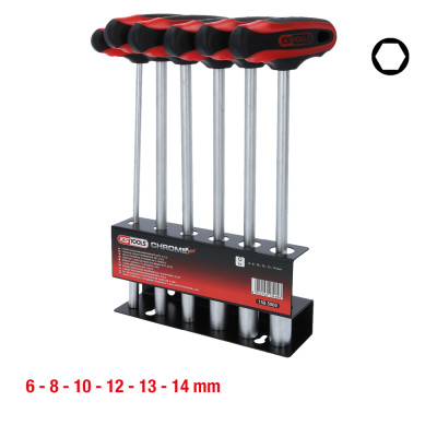 KS Tools T-kahvainen mutteriruuvimeisselisarja, 6-osainen, 6-14 mm (158.5000)
