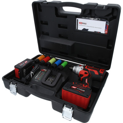 KS Tools eMONSTER 1/2" harjaton akkukäyttöinen iskuruuvinväänninsarja, 9-osainen (515.6100)