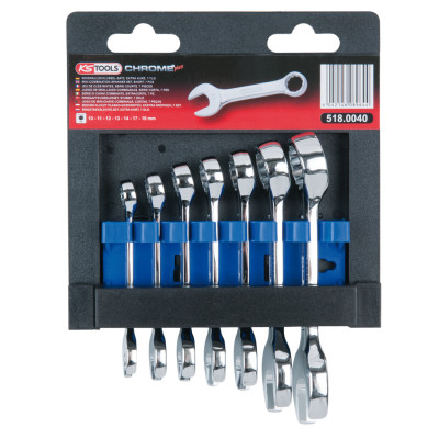KS Tools CHROMEplus -yhdistelmäavainsarja, lyhyt, 7-osainen (518.0040)