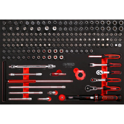 KS Tools 1/4" hylsyavainsarja vaahtomuovisisäkkeessä, 169-osainen (811.0169)