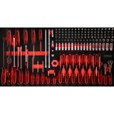 KS Tools 1/4" hylsy- ja ruuvimeisselisarja vaahtomuovisisäkkeessä, 146-osainen (813.0146)
