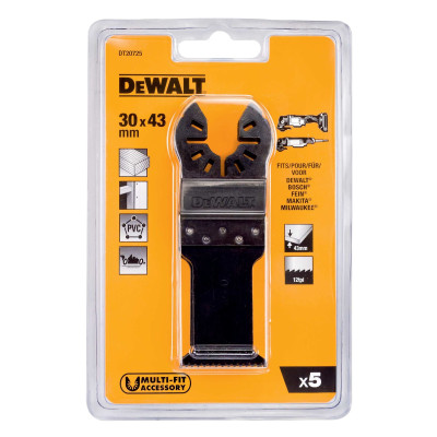 DeWalt monitoimityökalun sahanterät DT20725-QZ 43 x 30 mm, 5 kpl