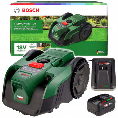 Bosch VISIMOW18V-100 robottiruohonleikkuri akulla ja varaterillä