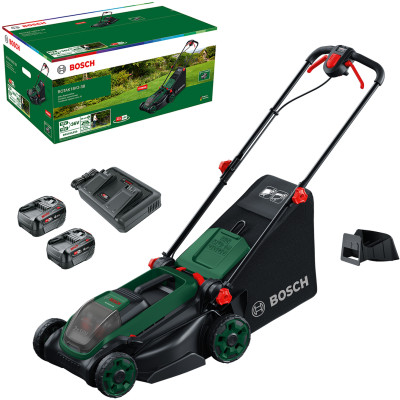 Bosch ROTAK18V2-38 akkukäyttöinen ruohonleikkuri 38 cm 2 akulla