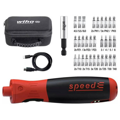Wiha sähkökäyttöinen ruuvimeisseli speedE PocketDrive 45791 kärkilaatikolla