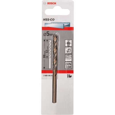 Bosch HSS-Co DIN 338 poranterä 5,1 × 52 × 86 mm