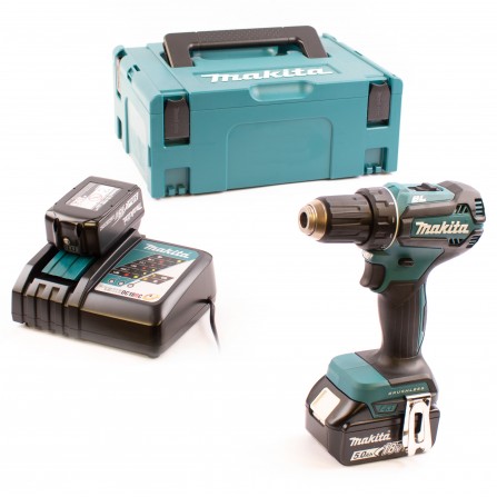 Makita DDF485RTJ akkuporakonesarja, 18 V, 2 x 5 Ah, laturi + laukku