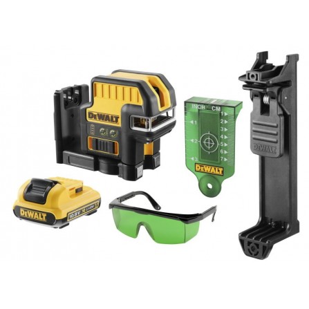 Dewalt Cordless Green Cross Laser Level Kit DCE0825D1G-QW, 10,8 V, 1 x 2 Ah, laturi + kotelo