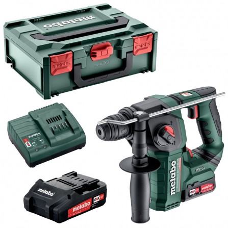 Akkuporavasara Metabo PowerMaxx BH 12 BL 16 (600207500) sarja, 12 V, 2x2 Ah, laturi, SDS-plus + kotelo